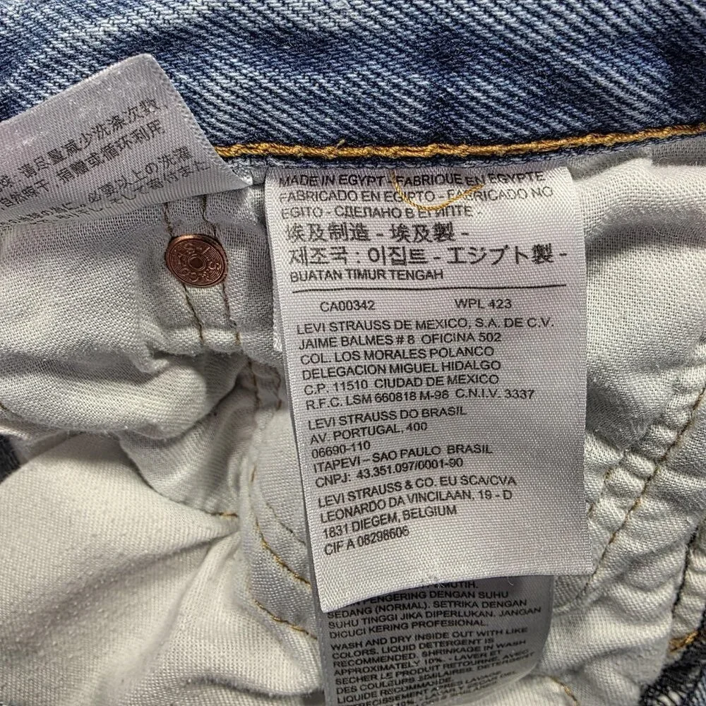 Levis 501 Jeans Mens 40x30 Blue Button Fly Straight Leg Denim Medium Wash - Picture 9 of 11